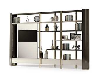 Открытый книжный шкаф с телевизионной стойкой из дерева BIZZOTTO ITALIA Ikat 992 фабрика Bizzotto Italia из Италии