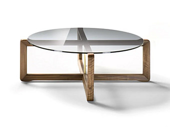Кофейный столик из стекла и ореха Manolo Black Tie MAN110C фабрика Black Tie из Италии