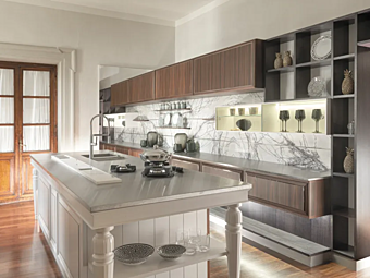 Кухня с островом из эвкалипта Essenza Exotic Martini Interiors Кухня с островом из эвкалипта Essenza Exotic Martini Interiors фабрика MARTINI INTERIORS из Италии