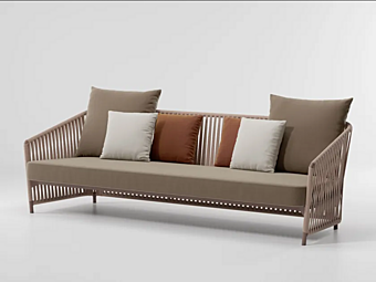 Диван на три места с обитой спинкой из ткани KETTAL Bitta Lounge 7L460-40A-00 фабрика KETTAL из Италии