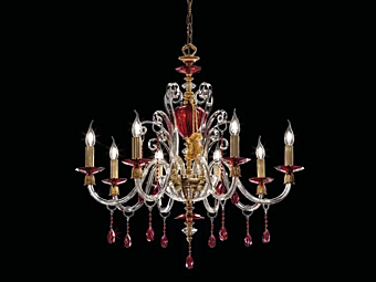 Люстра с кристаллами Сваровски Rubino Alicante L8 Euroluce Lampadari фабрика EUROLUCE LAMPADARi из Италии