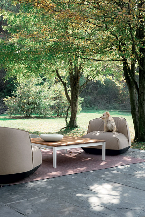 Квадратный боковой столик из тика Kristalia BE-EASY Slatted 01BEO52F фабрика Kristalia из Италии. Фото №5