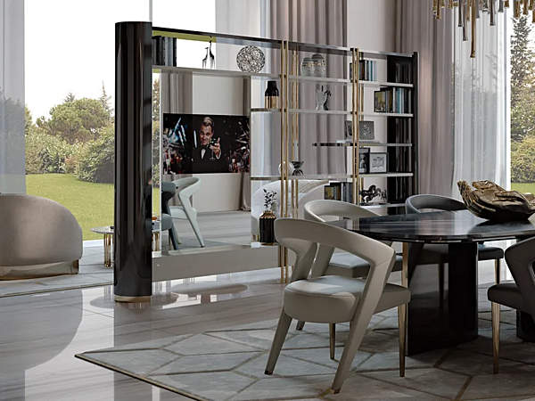 Открытый книжный шкаф с телевизионной стойкой из дерева BIZZOTTO ITALIA Ikat 992 фабрика Bizzotto Italia из Италии. Фото №3