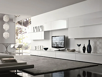 Секционная настенная деревянная стенка для хранения MMISURAEMME Tao фабрика MisuraEmme из Италии