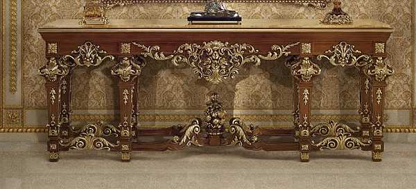 Комплект: зеркало с отделкой золото и консоль Modenese Gastone фабрика MODENESE GASTONE из Италии. Фото №3