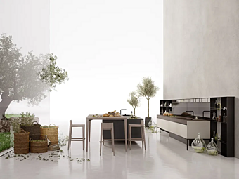 Кухня с островом из мрамора Euromobil Kitchen Sei фабрика Euromobil из Италии