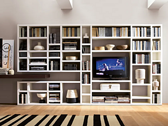 Деревянный модульный открытый книжный шкаф MISURAEMME Crossing фабрика MisuraEmme из Италии