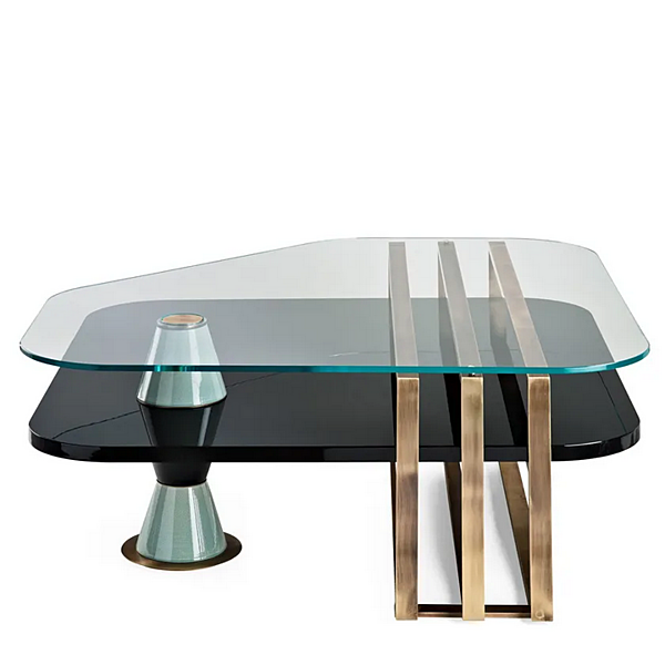 Низкий деревянный журнальный столик квадратной формы из коллекции Palm MARIONI 02962 фабрика MARIONI из Италии. Фото №2