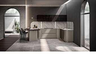 Современная кухня с островом ASTER CUCINE Domina Ebano Fusion Lucido Современная кухня с островом ASTER CUCINE Domina Ebano Fusion Lucido фабрика Aster Cucine из Италии