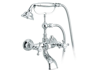Настенный смеситель для ванны с ручным душем из античной бронзы Gentry Home фабрика Gentry Home из Италии