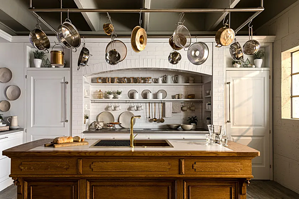 Кухня с островом из дерева MARCHI GROUP Essenza фабрика MARCHI CUCINE из Италии. Фото №2