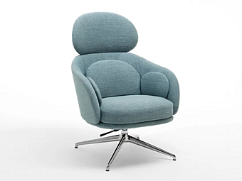 Кресло с подголовником и съемным чехлом из ткани SABA Sunset 3801 фабрика SABA из Италии