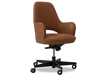 Кресло с колесиками из кожи офисное BAXTER Colette фабрика BAXTER из Италии