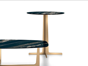 Круглый кофейный стол из мрамора с перекрестной основой F.lli ORSENIGO CROSS фабрика ORSENIGO из Италии