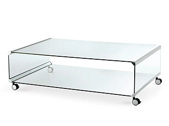 Кофейный столик из стекла на колесах Gallotti&Radice George 2 Кофейный столик из стекла на колесах Gallotti&Radice George 2 фабрика Gallotti & Radice из Италии