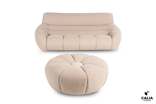 Круглый пуф из ткани Daisy бренда Calia Italia PREMIUM 1209 фабрика Calia Italia из Италии. Фото №3