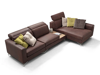 Секционный кожаный диван с мягкой спинкой и шезлонгом Marinelli Home Leonardo M1257 Секционный кожаный диван с мягкой спинкой и шезлонгом Marinelli Home Leonardo M1257 фабрика Marinelli Home из Италии