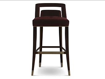 Барный стул с обитой спинкой из велюра BRABBU Naj фабрика BRABBU из Италии