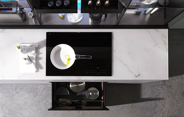 Стеклянная встроенная кухня VALCUCINE Vitrum 2 фабрика VALCUCINE из Италии. Фото №8