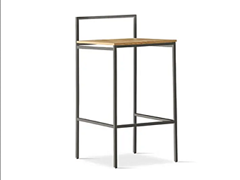 Металлический барный стул с обитой спинкой SEDIT JULY SJULMET фабрика SEDIT из Италии