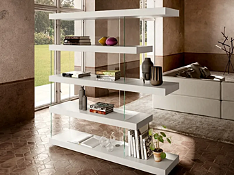 Секционный книжный шкаф из дерева LAGO AIR 0561 фабрика LAGO из Италии