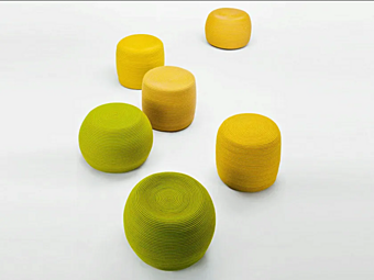 Круглый садовый пуф из веревки PAOLA LENTI Otto B68AE фабрика PAOLA LENTI из Италии