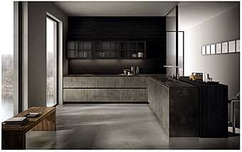 Деревянная встроенная кухня с ручками ASTER CUCINE Factory IL SENSO фабрика Aster Cucine из Италии