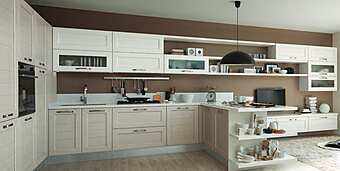 Кухня из ясеня с ручками LUBE CUCINE Claudia 05