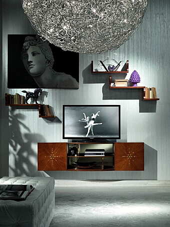 Шкаф настенный из дуба с зеркальной задней панелью CARPANELLI Nube LB17 фабрика CARPANELLI из Италии