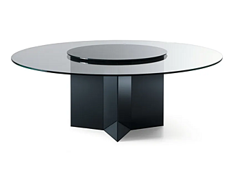 Круглый стол из кристалла с вращающейся подставкой Gallotti&Radice YOL фабрика Gallotti & Radice из Италии