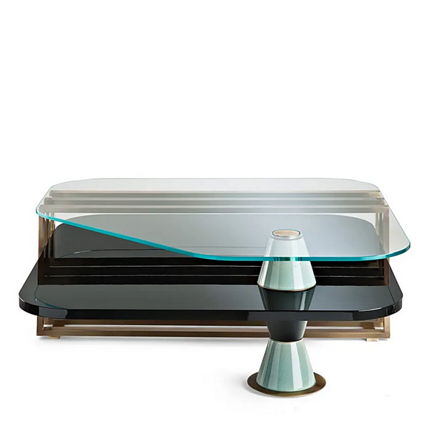 Низкий деревянный журнальный столик квадратной формы из коллекции Palm MARIONI 02962 фабрика MARIONI из Италии. Фото №3