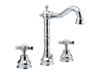 Смеситель для раковины с тремя отверстиями из нержавеющей стали Princeton Gaia Mobili фабрика GAIA из Италии