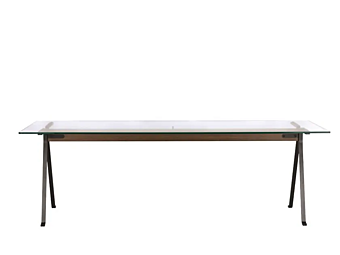 Прямоугольный стол из стекла стали и дерева Driade Able Frate фабрика Driade из Италии