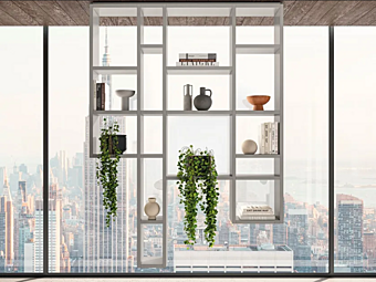 Подвесная открытая книжная полка из дерева 30 мм LAGO Weightless 2734 2734 фабрика LAGO из Италии