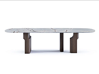 Прямоугольный мраморный стол с деревянным основанием PAOLO CASTELLI Kenya TAV.KENY.310 фабрика Paolo Castelli из Италии