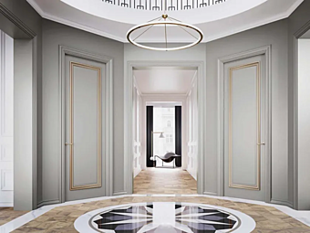 Дверь с петлями из дерева цвета Додж с металлическими молдингами BARAUSSE Doge фабрика BARAUSSE из Италии