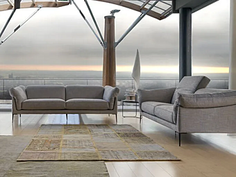 Диван с мягкой спинкой из ткани с съемным чехлом Calia Italia Elisir CAL 1078 фабрика Calia Italia из Италии