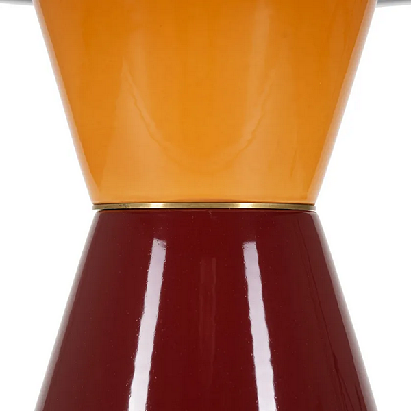 Круглый высокий боковой столик из дерева с отделкой PALM MARIONI 02988G фабрика MARIONI из Италии. Фото №8