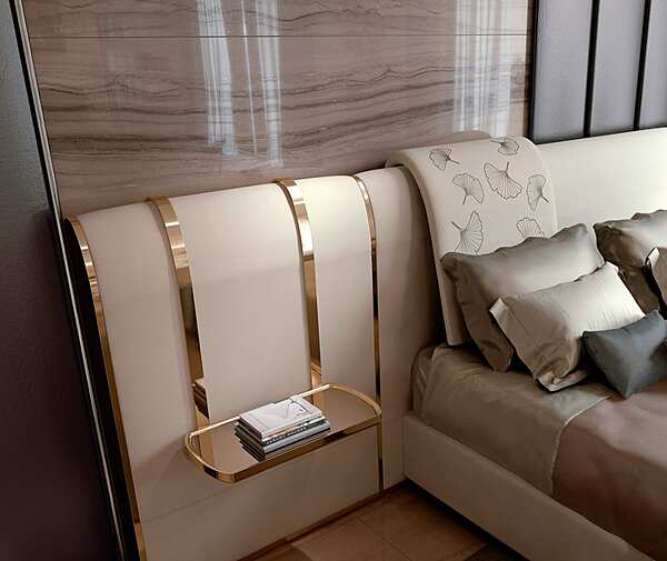 Двуспальная кровать с обитой спинкой BIZZOTTO ITALIA Ginko 490 A фабрика Bizzotto Italia из Италии. Фото №4