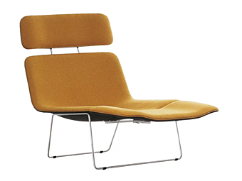 Кресло с обитой спинкой на металлическом основании Cappellini Spring SG_1T фабрика Cappellini из Италии