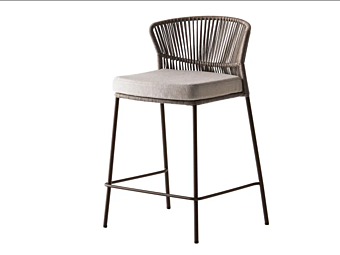 Садовый барный стул с обитой спинкой из текстиля POTOCCO Ola 923/S фабрика POTOCCO из Италии