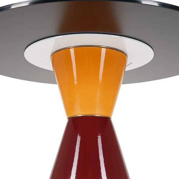 Круглый высокий боковой столик из дерева с отделкой PALM MARIONI 02988G фабрика MARIONI из Италии. Фото №10