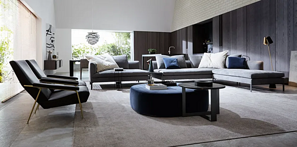 Обитанный кожаный пуф Molteni & C Domino Next фабрика Molteni & C.(+VITRA) из Италии. Фото №5