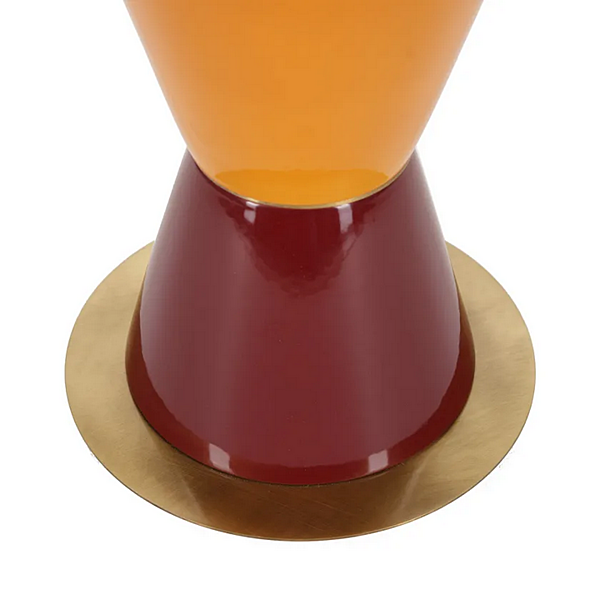 Круглый высокий боковой столик из дерева с отделкой PALM MARIONI 02988G фабрика MARIONI из Италии. Фото №7