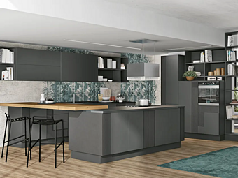 Кухня с островом из материалов LUBE CUCINE  Creativa 03