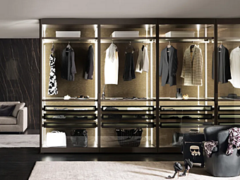 Угловой секционный гардероб с интегрированным освещением из коллекции MISURAEMME Palo Alto фабрика MisuraEmme из Италии