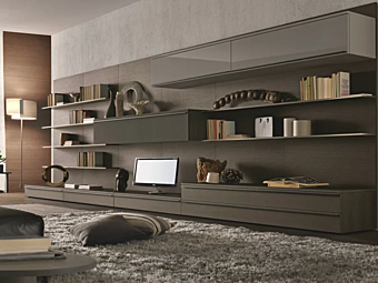 Секционная настенная деревянная стенка для хранения MISURAEMME Tao фабрика MisuraEmme из Италии