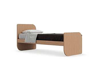 Односпальная кровать с обитой спинкой из дерева NIDI Ship фабрика nidi из Италии