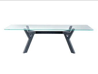 Прямоугольный стол из стекла с деревянной основой BROSS Trigono 3120/3121/3122 фабрика BROSS из Италии