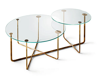 Круглый кофейный столик из стекла Gallotti&Radice Connection фабрика Gallotti & Radice из Италии